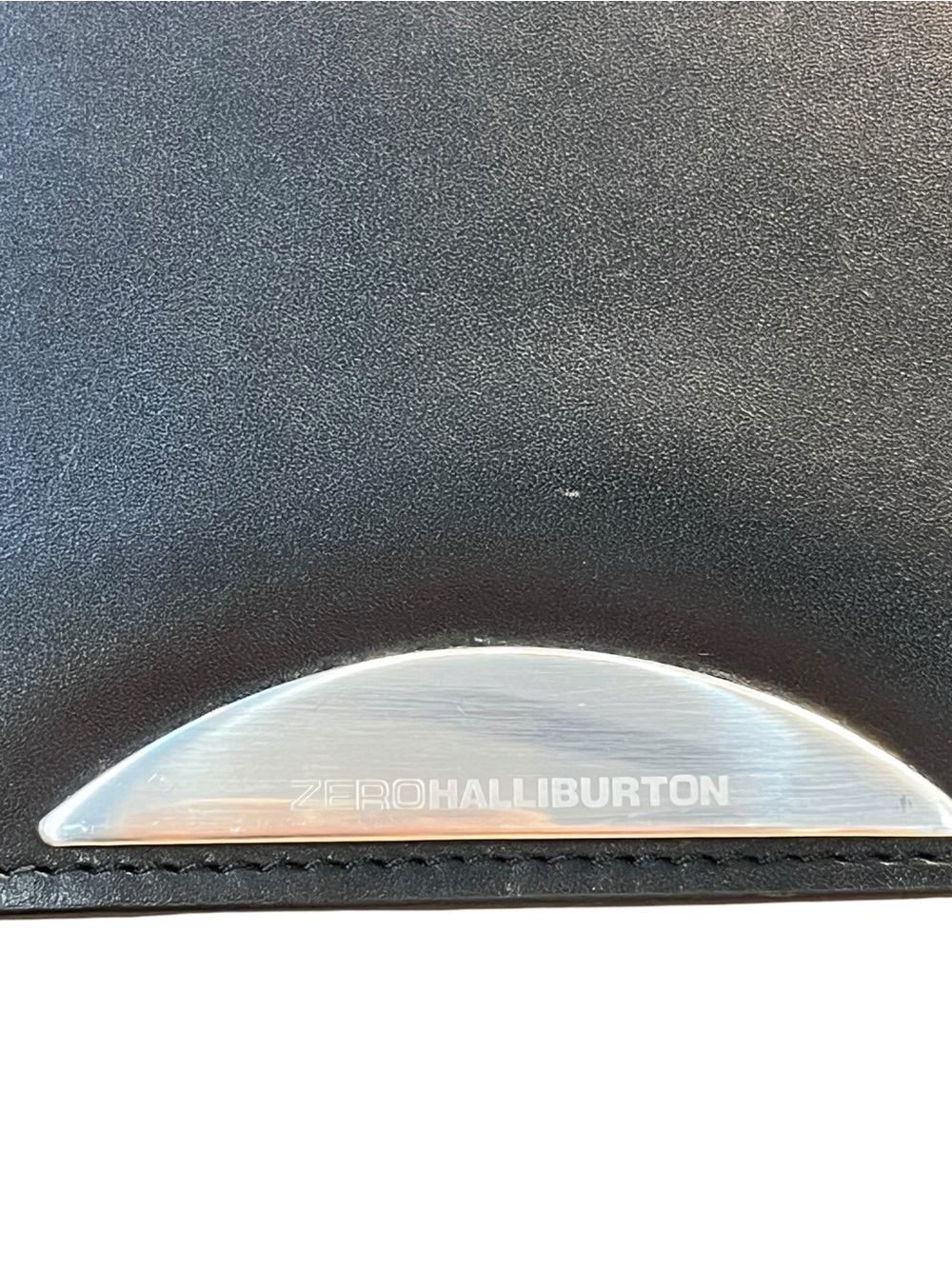 Zero Halliburton Black Leather Crescent Shoulder Bag Minimalist Y2K Rare - Picture 2 of 10